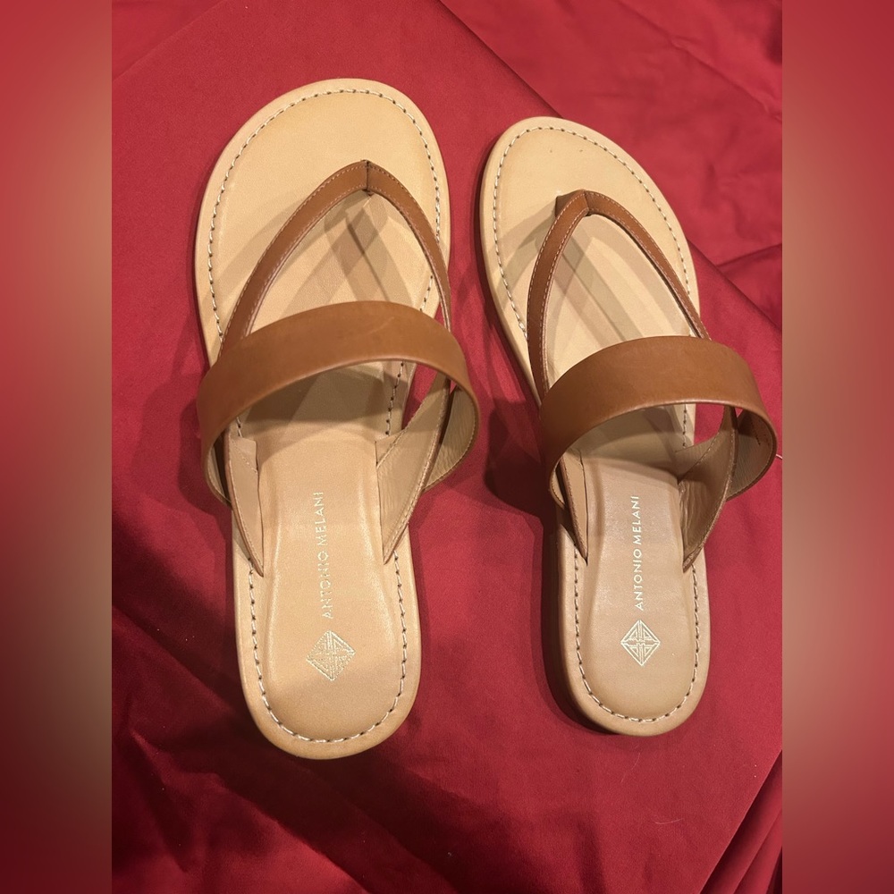 Antonio Melani Tan Leather Sandals